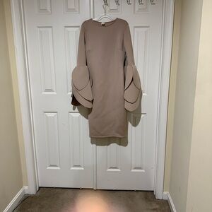 Chic Taupe Long Sleeve Dress